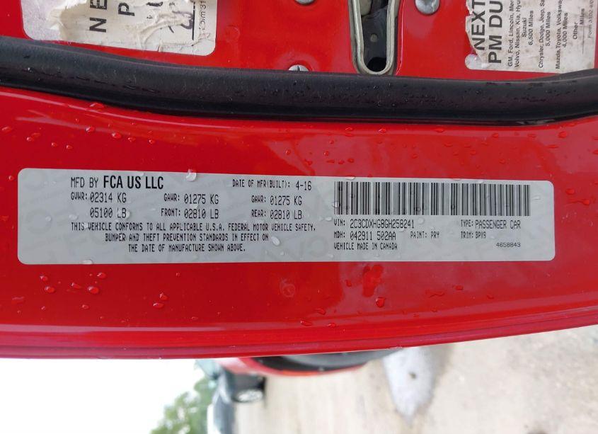 Photo 9 of 2016 Dodge Charger SXT (VIN 2C3CDXHG8GH258241)