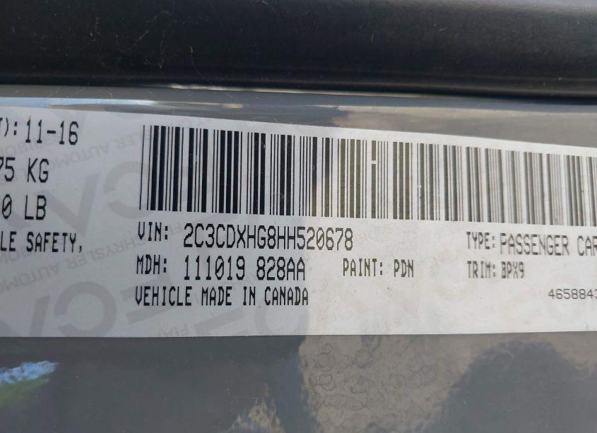 Photo 9 of 2017 Dodge Charger SXT RWD (VIN 2C3CDXHG8HH520678)