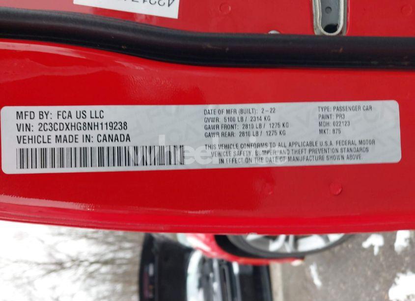 Photo 9 of 2022 Dodge Charger GT RWD (VIN 2C3CDXHG8NH119238)