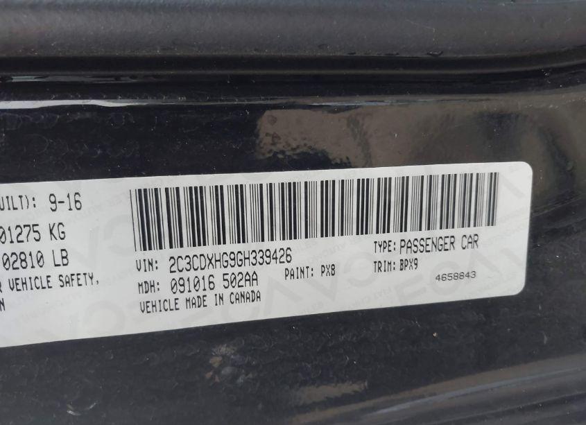 Photo 9 of 2016 Dodge Charger SXT (VIN 2C3CDXHG9GH339426)