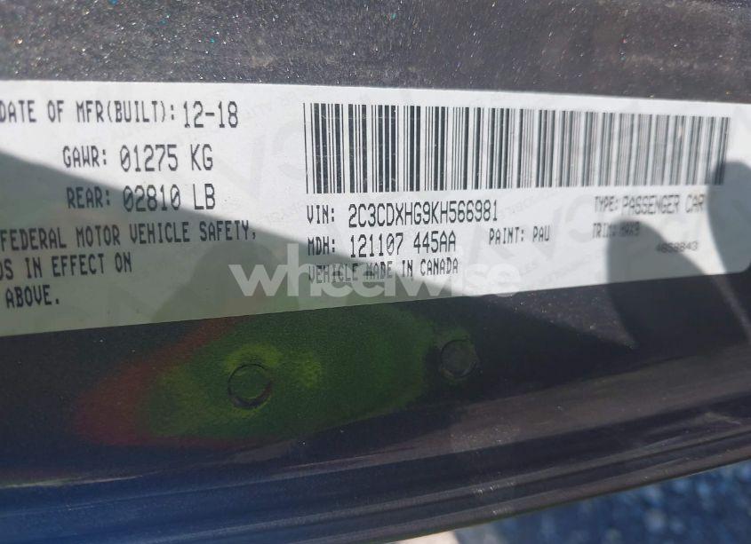 Photo 9 of 2019 Dodge Charger GT RWD (VIN 2C3CDXHG9KH566981)