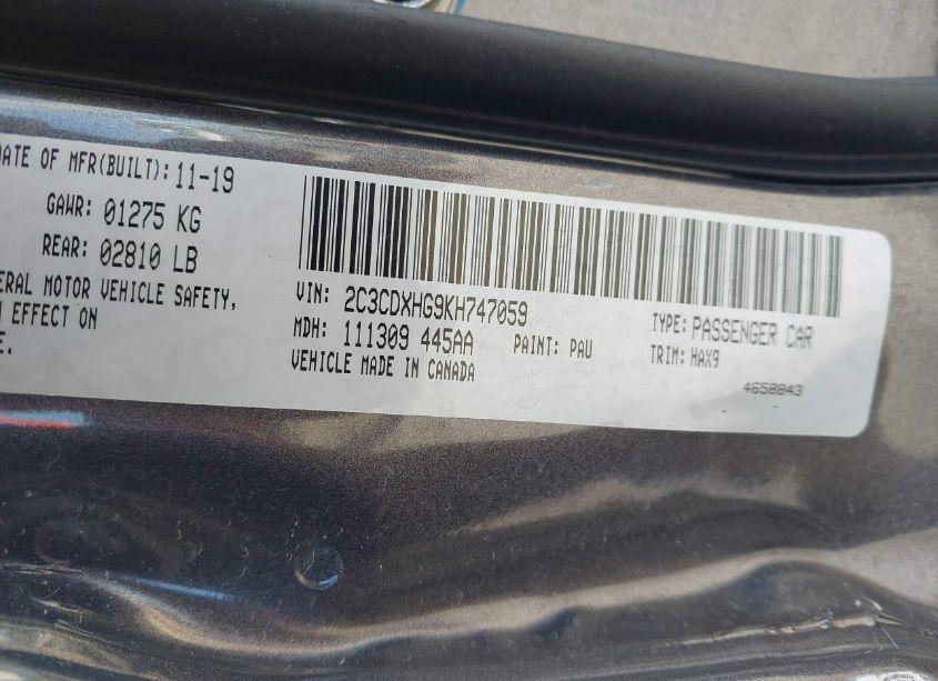 Photo 9 of 2019 Dodge Charger GT RWD (VIN 2C3CDXHG9KH747059)