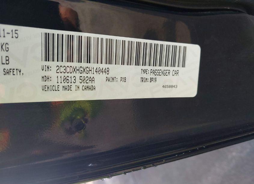 Photo 9 of 2016 Dodge Charger SXT (VIN 2C3CDXHGXGH140448)