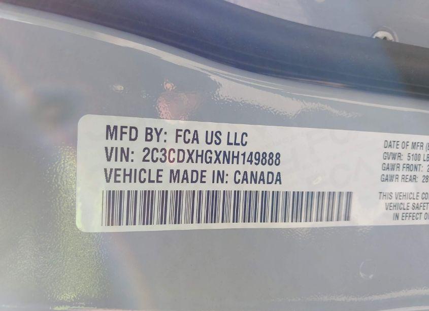 Photo 9 of 2022 Dodge Charger GT RWD (VIN 2C3CDXHGXNH149888)