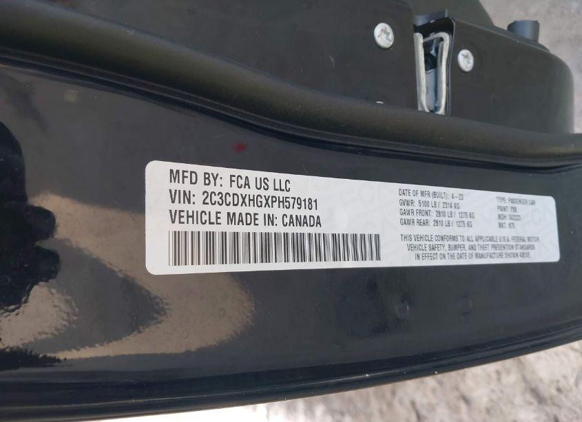 Photo 9 of 2023 Dodge Charger GT (VIN 2C3CDXHGXPH579181)