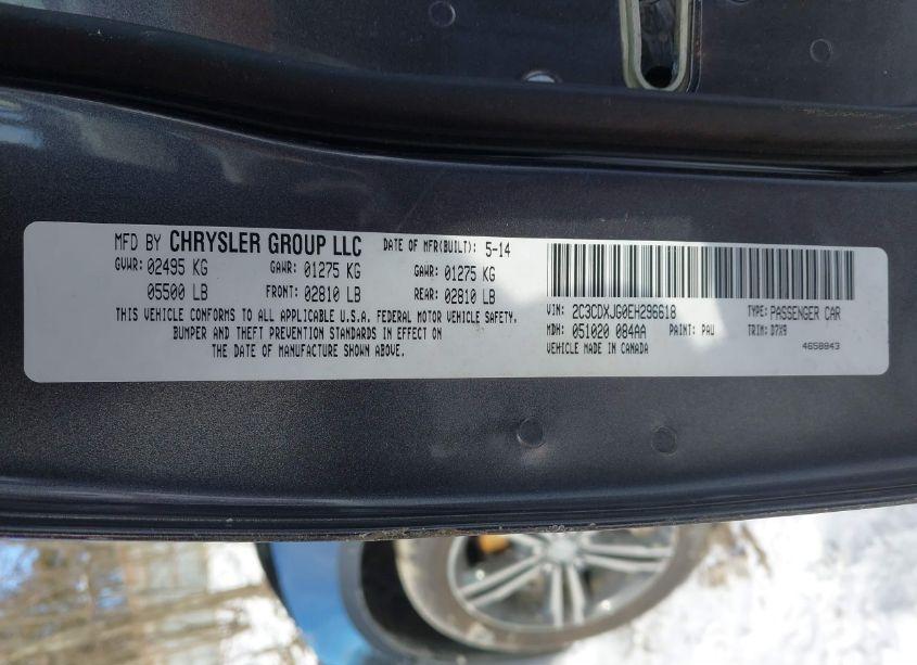 Photo 9 of 2014 Dodge Charger SXT (VIN 2C3CDXJG0EH296618)