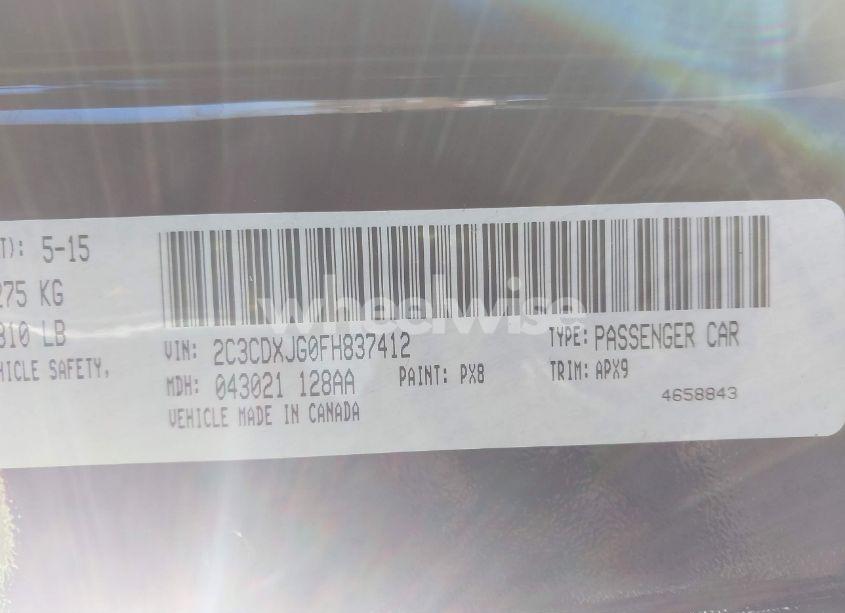 Photo 9 of 2015 Dodge Charger SXT (VIN 2C3CDXJG0FH837412)