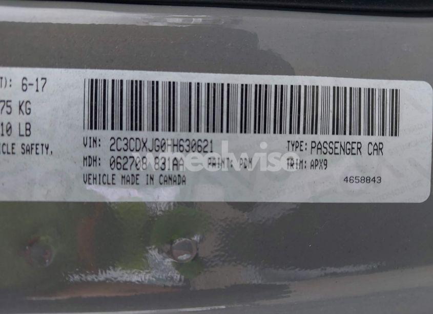 Photo 9 of 2017 Dodge Charger SXT AWD (VIN 2C3CDXJG0HH630621)