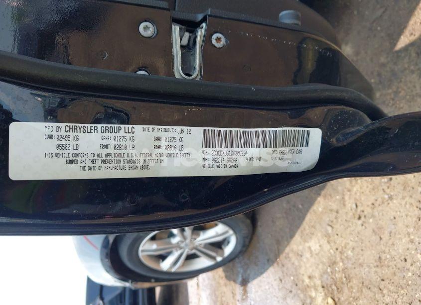 Photo 9 of 2012 Dodge Charger SXT (VIN 2C3CDXJG1CH306294)