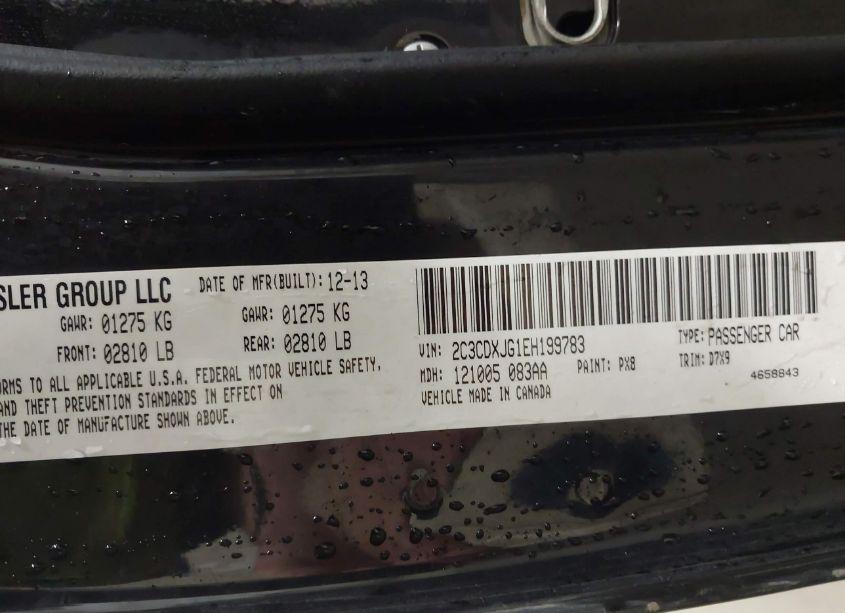 Photo 9 of 2014 Dodge Charger SXT (VIN 2C3CDXJG1EH199783)