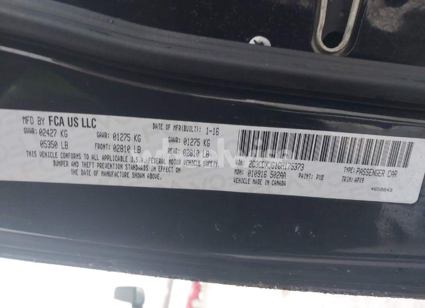 Photo 9 of 2016 Dodge Charger SXT (VIN 2C3CDXJG1GH175373)