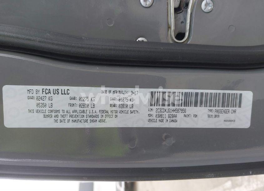 Photo 9 of 2017 Dodge Charger SXT AWD (VIN 2C3CDXJG1HH587956)