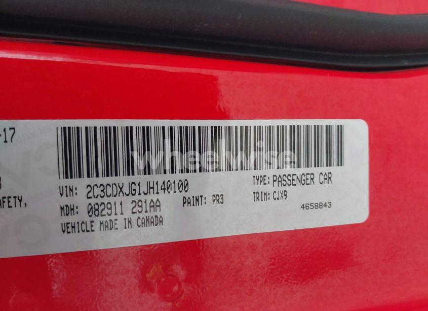 Photo 9 of 2018 Dodge Charger GT AWD (VIN 2C3CDXJG1JH140100)