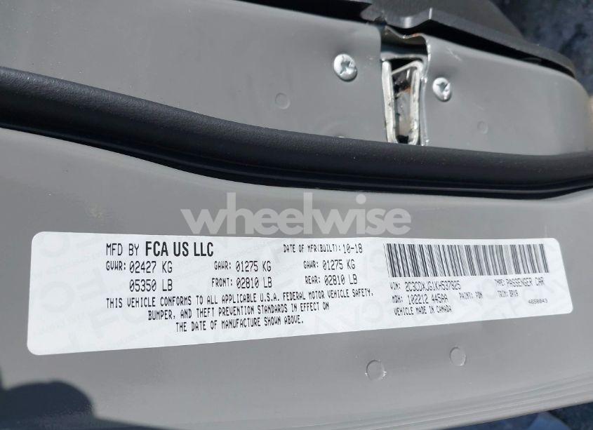 Photo 9 of 2019 Dodge Charger SXT AWD (VIN 2C3CDXJG1KH537825)