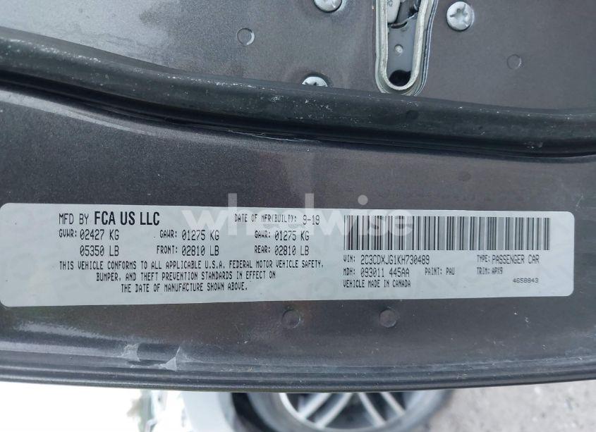 Photo 9 of 2019 Dodge Charger SXT AWD (VIN 2C3CDXJG1KH730489)