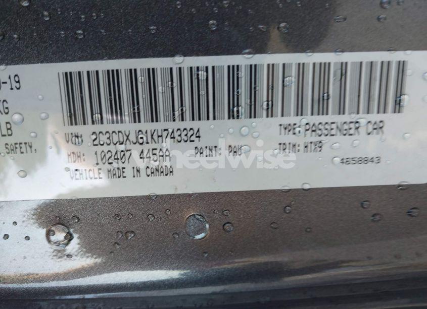 Photo 9 of 2019 Dodge Charger SXT AWD (VIN 2C3CDXJG1KH743324)