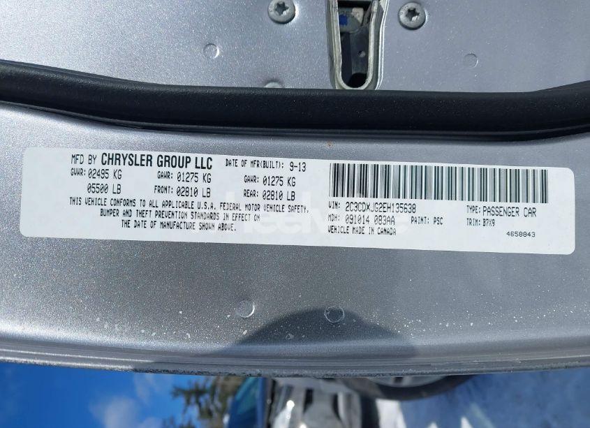 Photo 9 of 2014 Dodge Charger SXT (VIN 2C3CDXJG2EH135638)