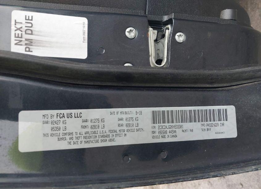 Photo 9 of 2019 Dodge Charger SXT AWD (VIN 2C3CDXJG2KH533301)