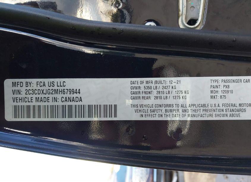 Photo 9 of 2021 Dodge Charger SXT AWD (VIN 2C3CDXJG2MH679944)