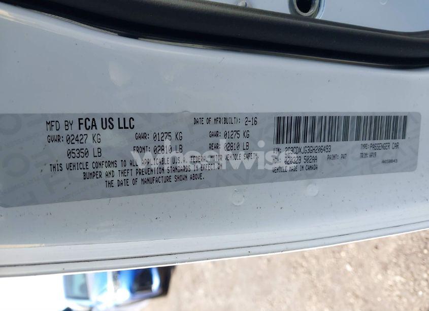 Photo 9 of 2016 Dodge Charger SXT (VIN 2C3CDXJG3GH206493)