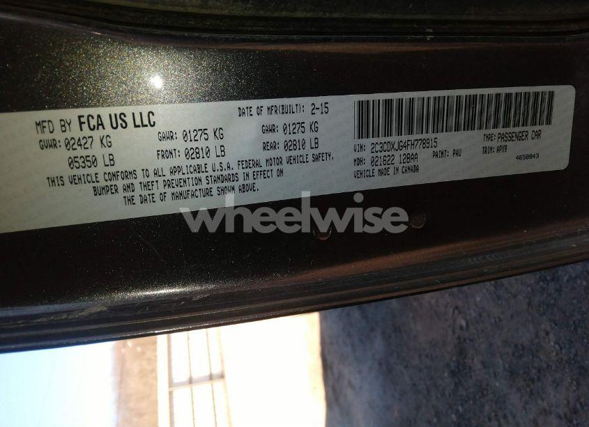 Photo 9 of 2015 Dodge Charger SXT (VIN 2C3CDXJG4FH778915)