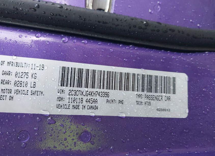 Photo 9 of 2019 Dodge Charger SXT AWD (VIN 2C3CDXJG4KH743396)