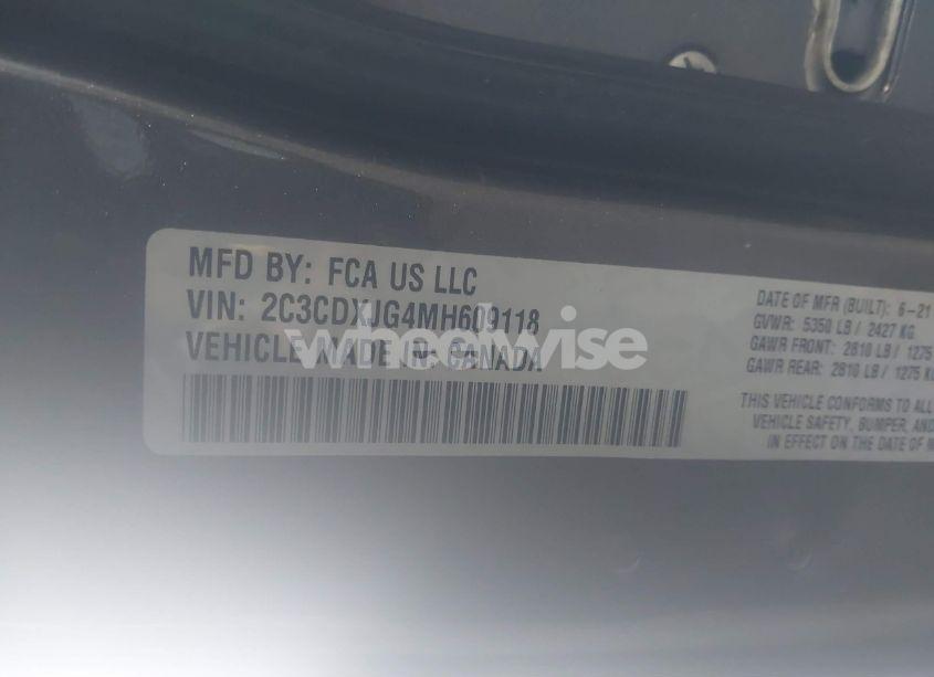 Photo 9 of 2021 Dodge Charger SXT AWD (VIN 2C3CDXJG4MH609118)