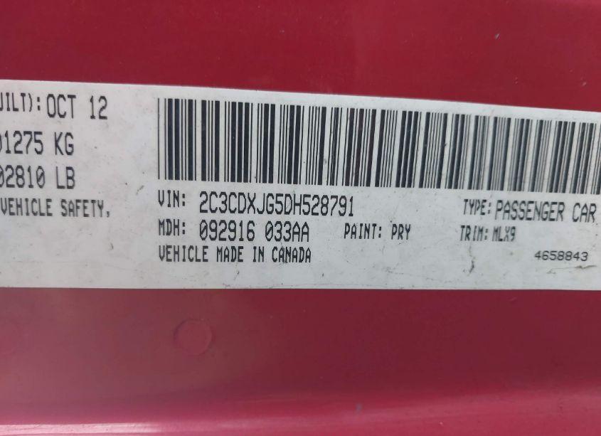 Photo 9 of 2013 Dodge Charger SXT PLUS (VIN 2C3CDXJG5DH528791)