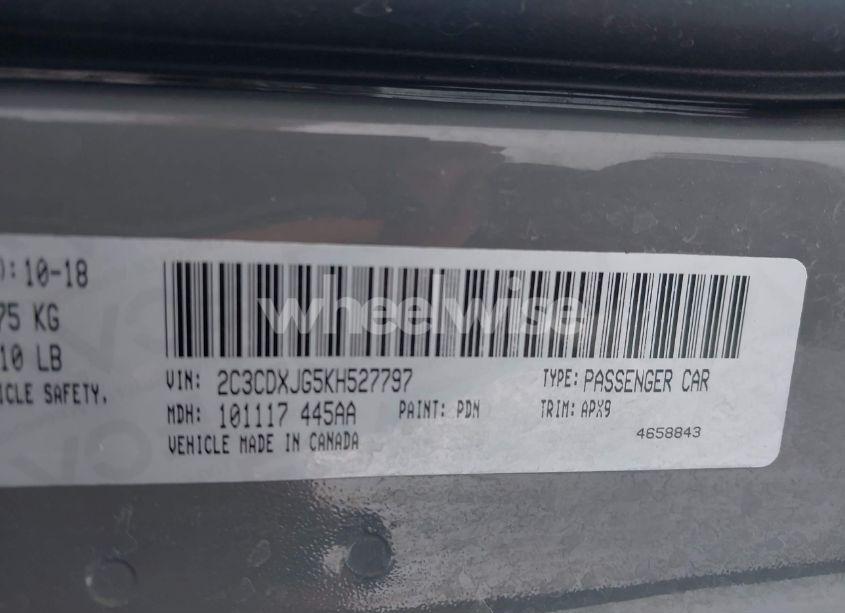 Photo 9 of 2019 Dodge Charger SXT AWD (VIN 2C3CDXJG5KH527797)