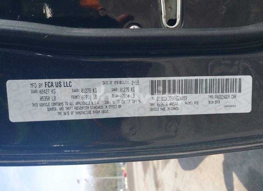 Photo 9 of 2019 Dodge Charger SXT AWD (VIN 2C3CDXJG5KH624059)