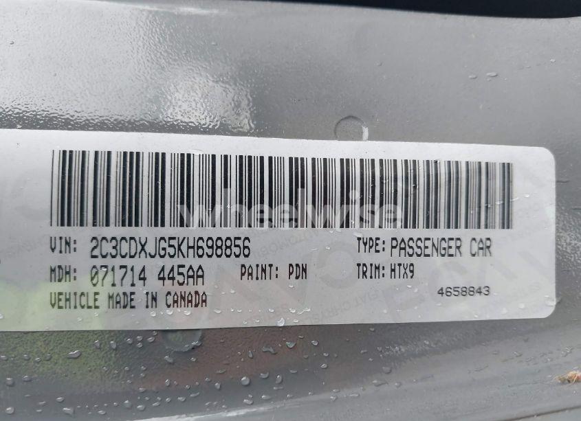 Photo 9 of 2019 Dodge Charger SXT AWD (VIN 2C3CDXJG5KH698856)