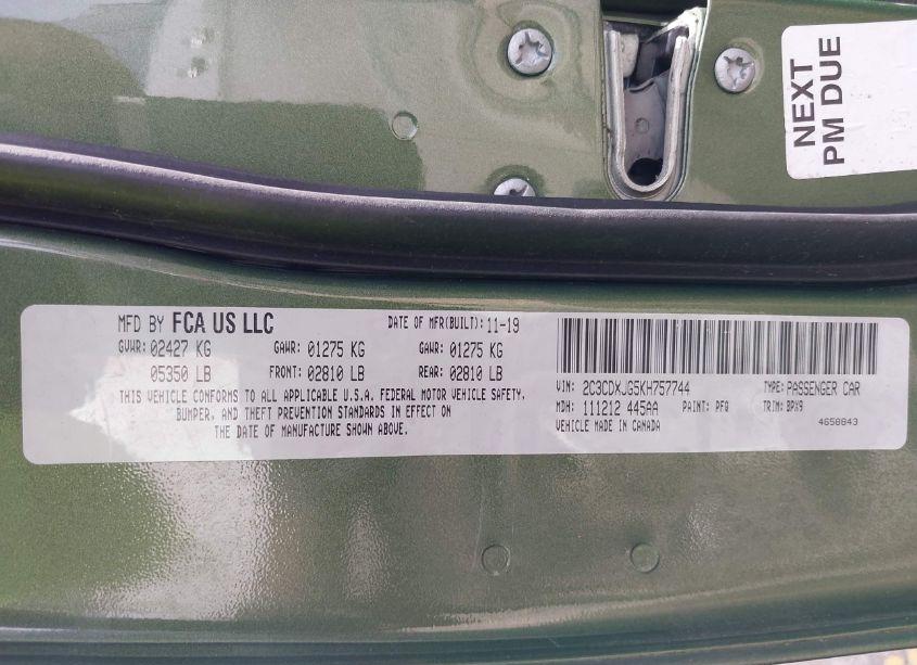 Photo 9 of 2019 Dodge Charger SXT AWD (VIN 2C3CDXJG5KH757744)