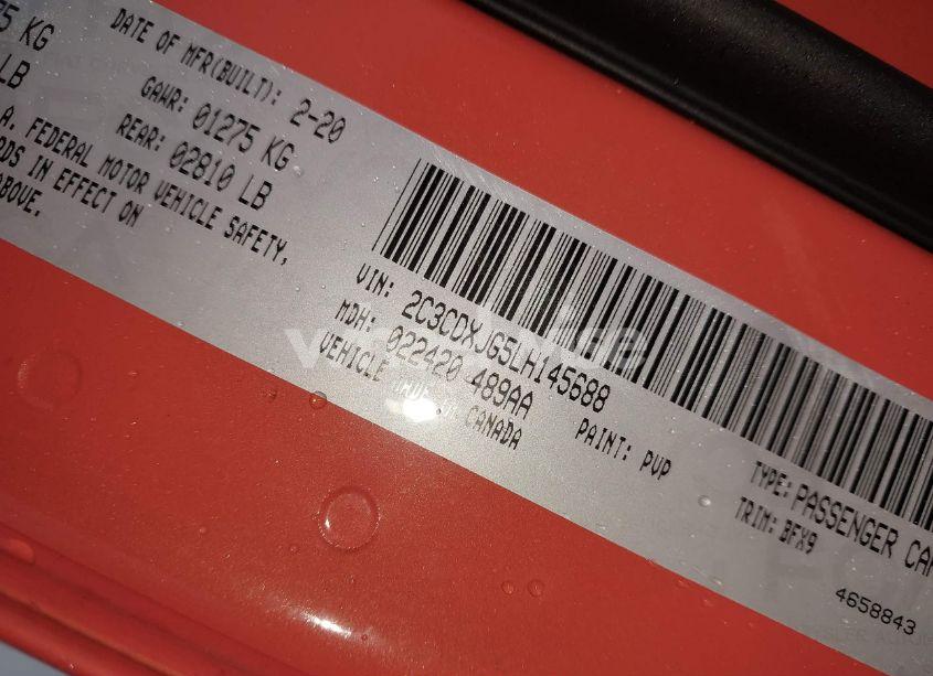 Photo 9 of 2020 Dodge Charger SXT AWD (VIN 2C3CDXJG5LH145688)