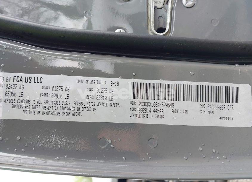 Photo 9 of 2019 Dodge Charger SXT AWD (VIN 2C3CDXJG6KH520549)