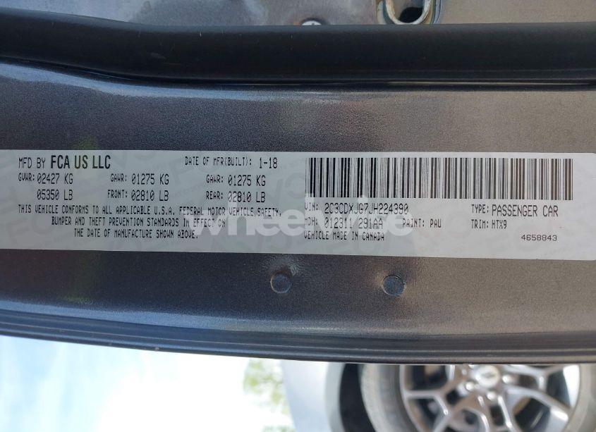 Photo 9 of 2018 Dodge Charger GT AWD (VIN 2C3CDXJG7JH224390)