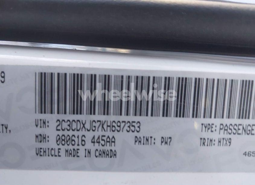 Photo 9 of 2019 Dodge Charger SXT AWD (VIN 2C3CDXJG7KH697353)