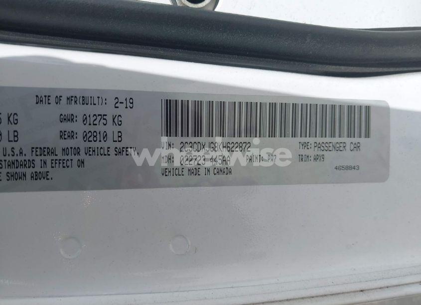 Photo 9 of 2019 Dodge Charger SXT AWD (VIN 2C3CDXJG8KH622872)