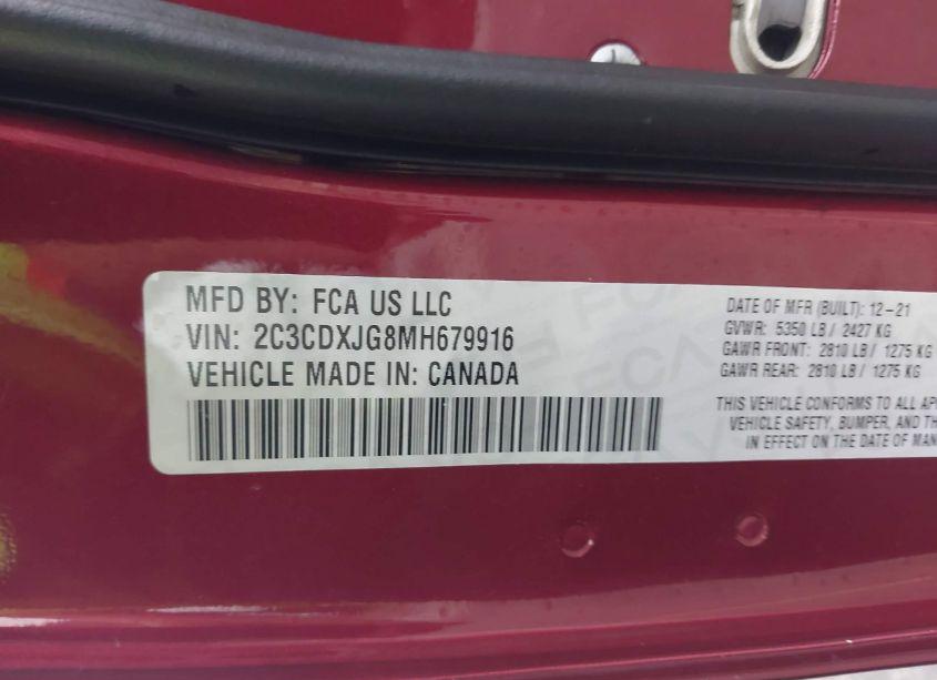 Photo 9 of 2021 Dodge Charger SXT AWD (VIN 2C3CDXJG8MH679916)