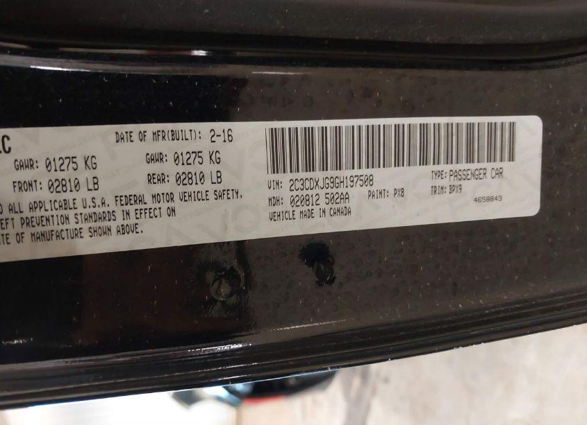 Photo 9 of 2016 Dodge Charger SXT (VIN 2C3CDXJG9GH197508)