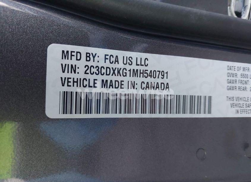 Photo 9 of 2021 Dodge Charger POLICE AWD (VIN 2C3CDXKG1MH540791)