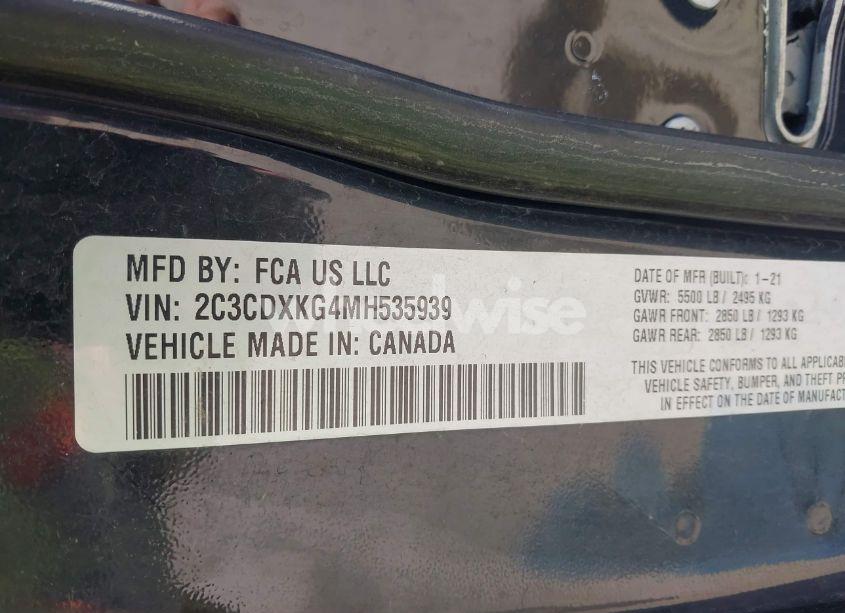 Photo 9 of 2021 Dodge Charger POLICE AWD (VIN 2C3CDXKG4MH535939)