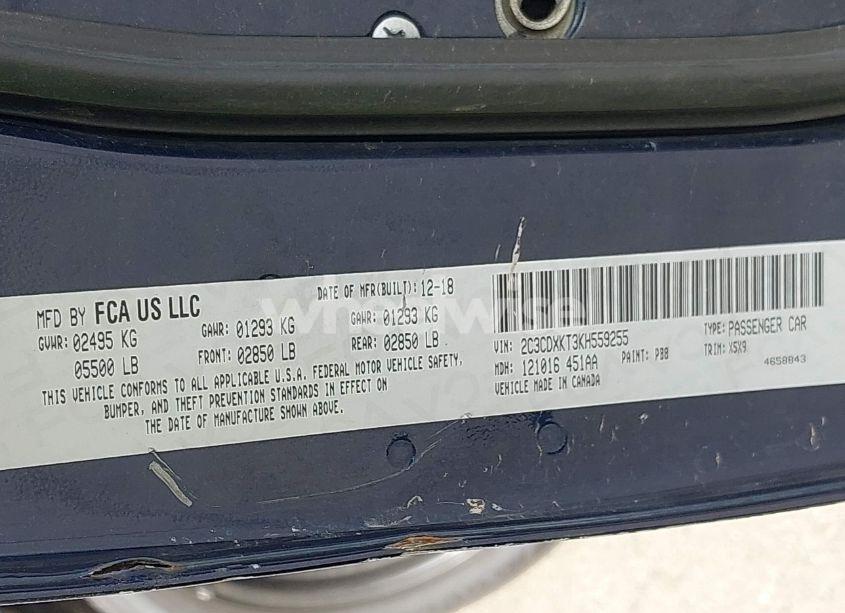 Photo 9 of 2019 Dodge Charger POLICE AWD (VIN 2C3CDXKT3KH559255)