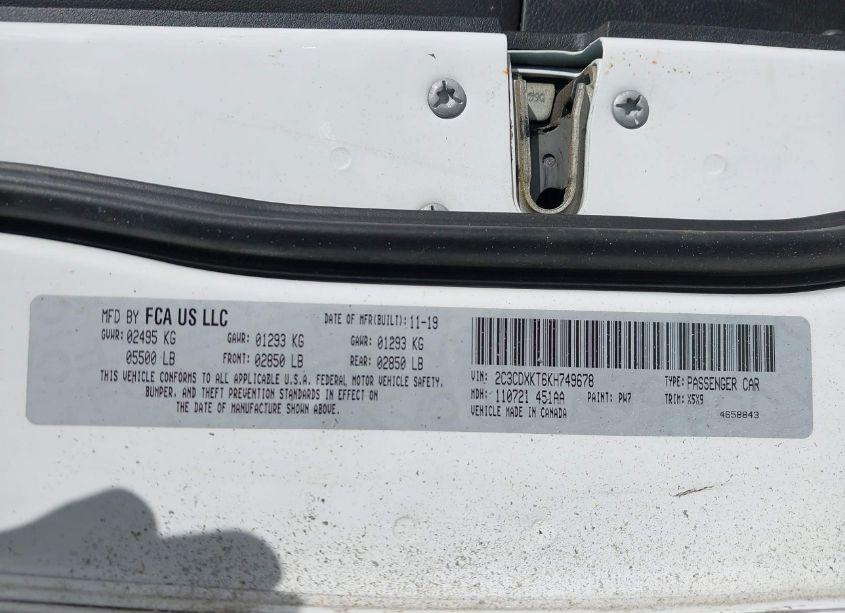 Photo 9 of 2019 Dodge Charger POLICE AWD (VIN 2C3CDXKT6KH749678)