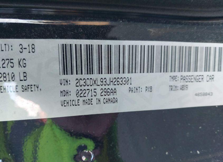 Photo 9 of 2018 Dodge Charger SRT HELLCAT RWD (VIN 2C3CDXL93JH263301)