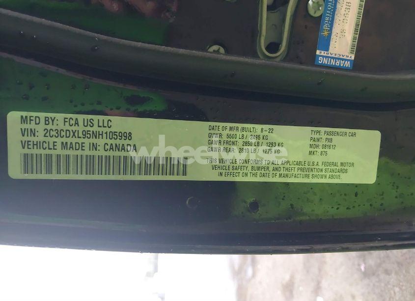 Photo 9 of 2022 Dodge Charger SRT HELLCAT WIDEBODY (VIN 2C3CDXL95NH105998)