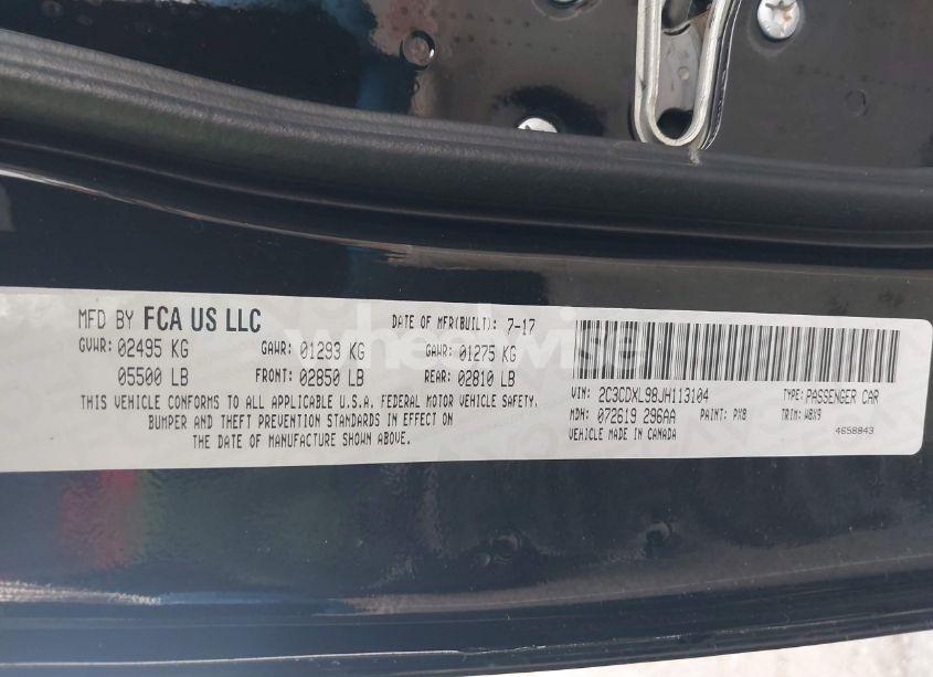 Photo 9 of 2018 Dodge Charger SRT HELLCAT RWD (VIN 2C3CDXL98JH113104)