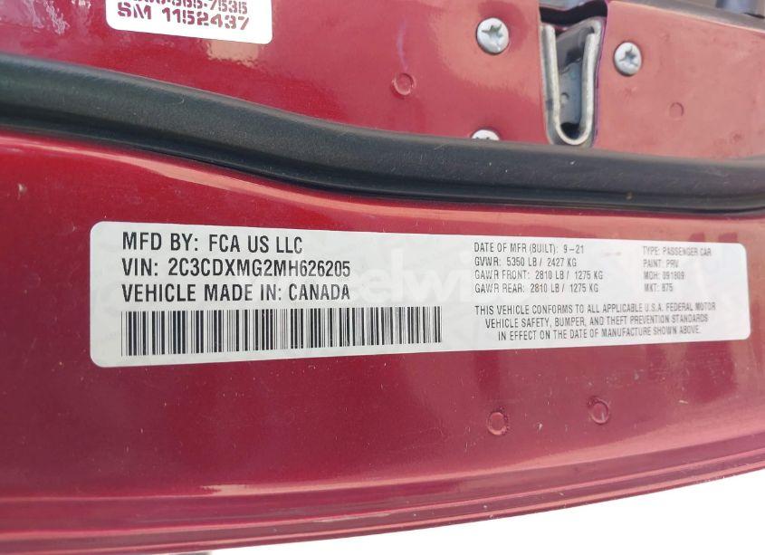 Photo 9 of 2021 Dodge Charger GT AWD (VIN 2C3CDXMG2MH626205)