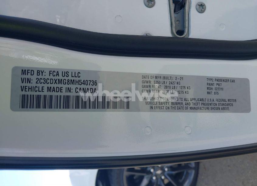 Photo 9 of 2021 Dodge Charger GT AWD (VIN 2C3CDXMG8MH540736)