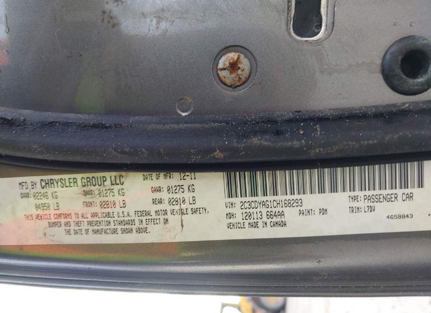 Photo 9 of 2012 Dodge Challenger SXT (VIN 2C3CDYAG1CH168293)