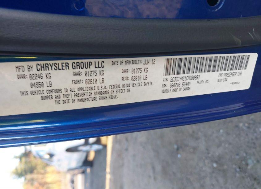 Photo 9 of 2012 Dodge Challenger SXT (VIN 2C3CDYAG1CH280883)